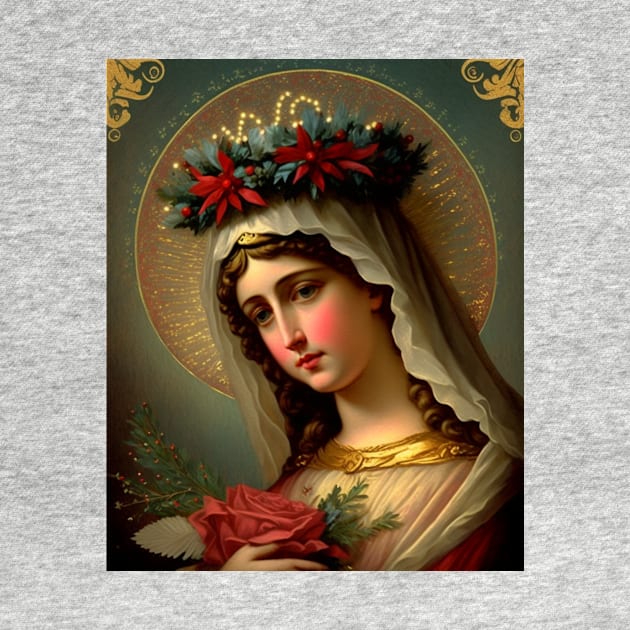 Vintage Catholic Christmas Saint Mary by faewildlingart